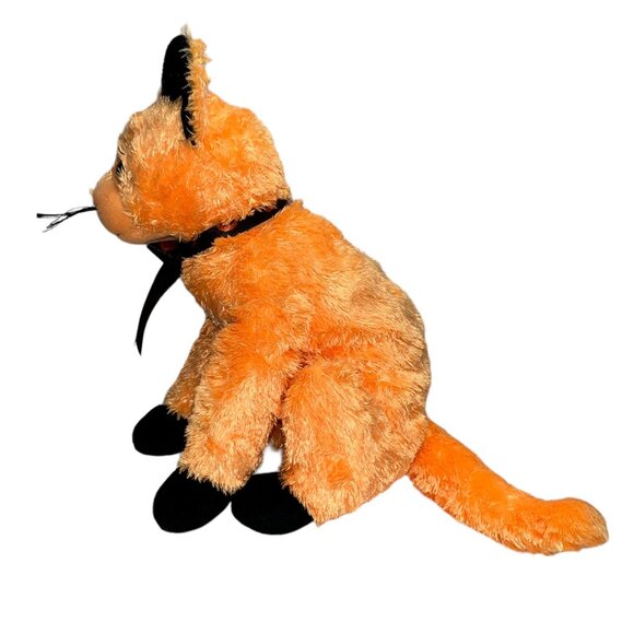 Vintage Ty Beanie Buddy Scared E Cat Plush Stuffed Animal 11" Orange Halloween - Picture 4 of 9